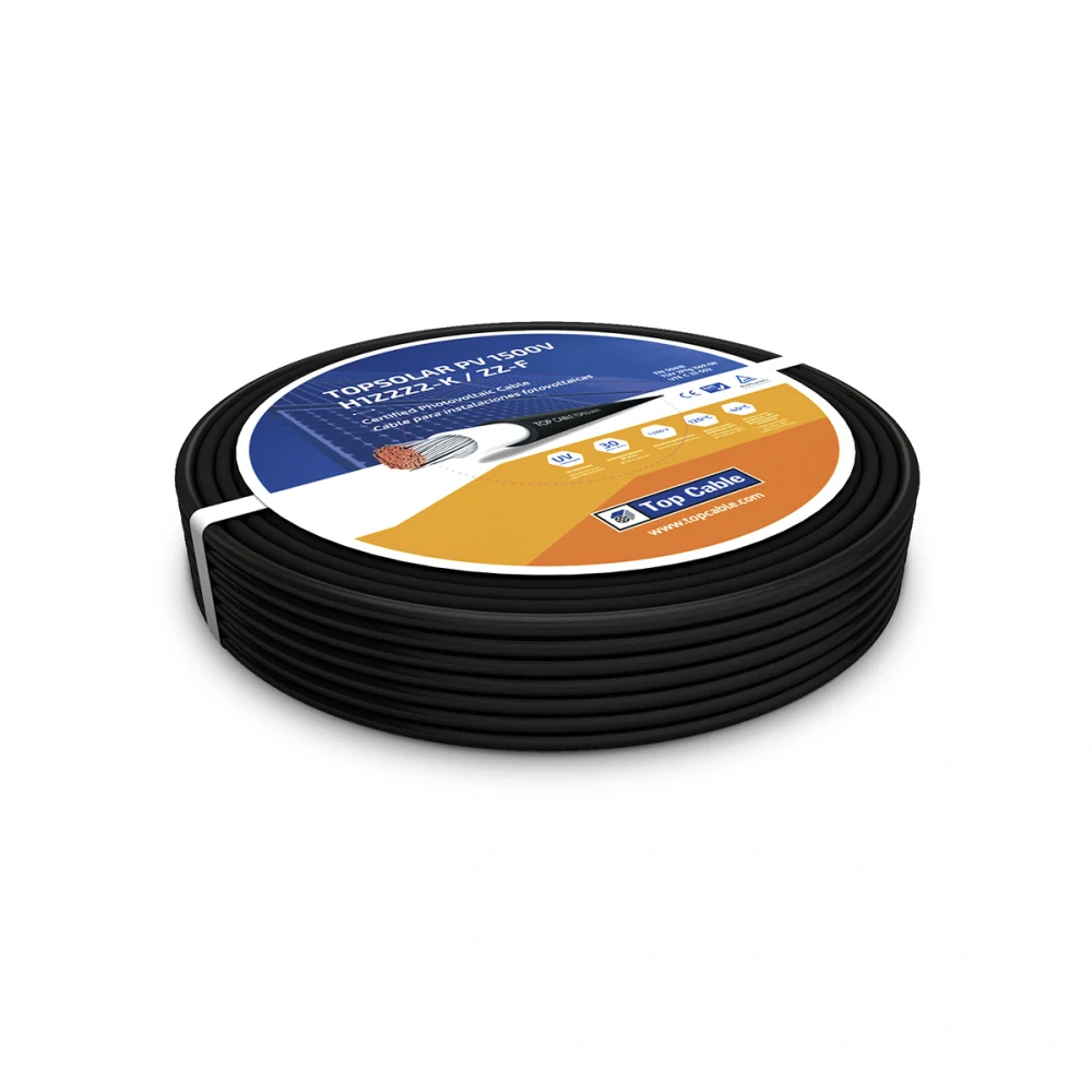 Pryžový solární kabel H1Z2Z2-K Topsolar® černá 1X6, 100m