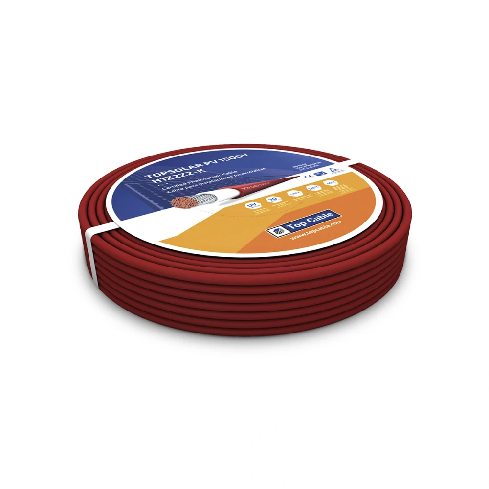 Pryžový solární kabel H1Z2Z2-K Topsolar® červená 1X6, 100m